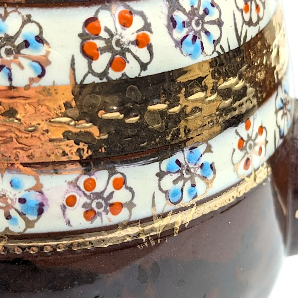 Arthur Wood Teapot 4645 Vintage Ceramic Brown Gold Tone Trim Made in England